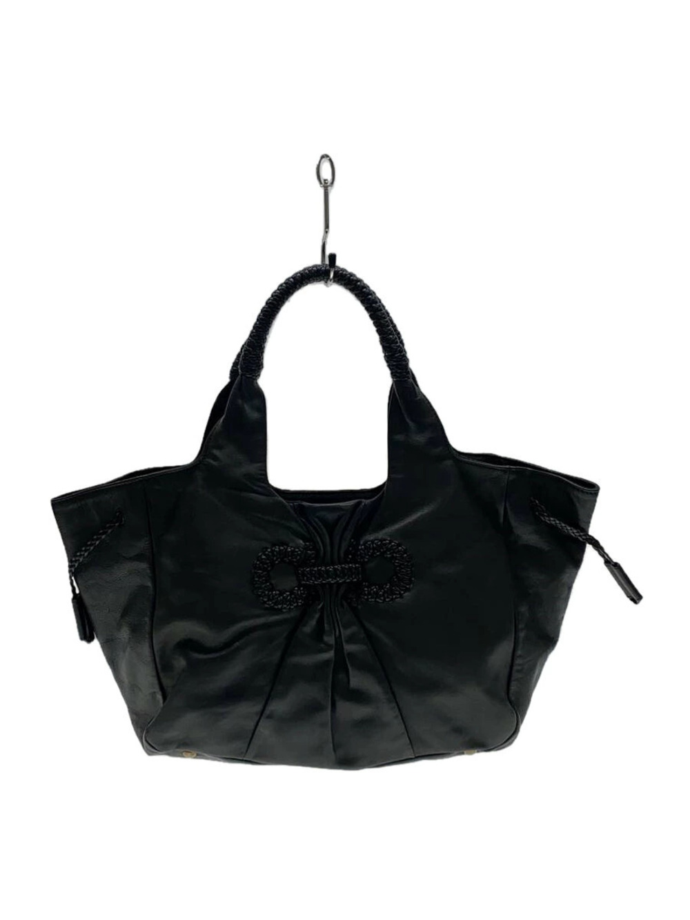 Salvatore Ferragamo Gancini Handbag Leather Black